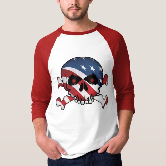 Stars och stripes Skull Tee (Framsida)