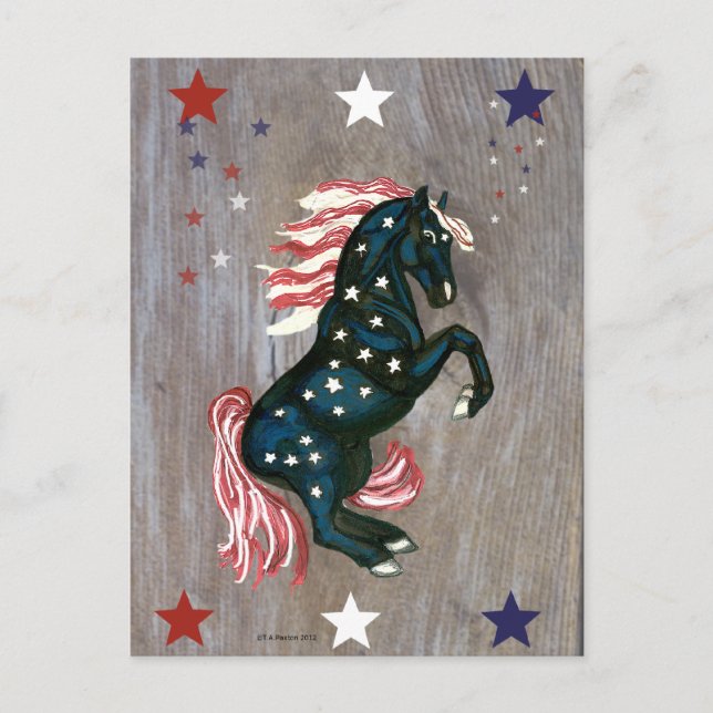 Stars och stripes Stallion vykort (Framsida)