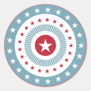 stars och stripes Swirl 4:e juli-tävlingen Runt Klistermärke
