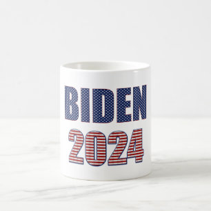 Stars och stripes Typografi Biden 2024 Kaffemugg