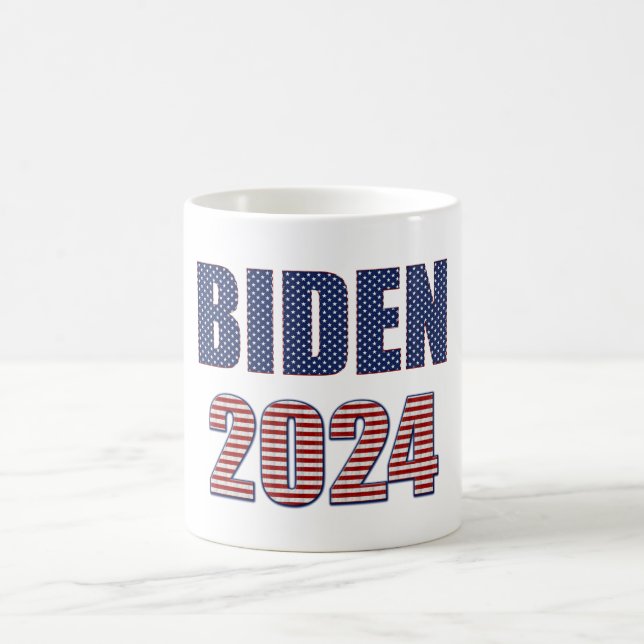 Stars och stripes Typografi Biden 2024 Kaffemugg (Center)