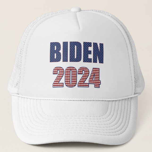 Stars och stripes Typografi Biden 2024 Keps (Framsida)