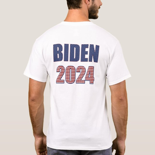 Stars och stripes Typografi Biden 2024 T Shirt (Baksida)