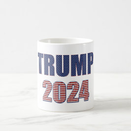 Stars och stripes Typografi Trump 2024 Kaffemugg
