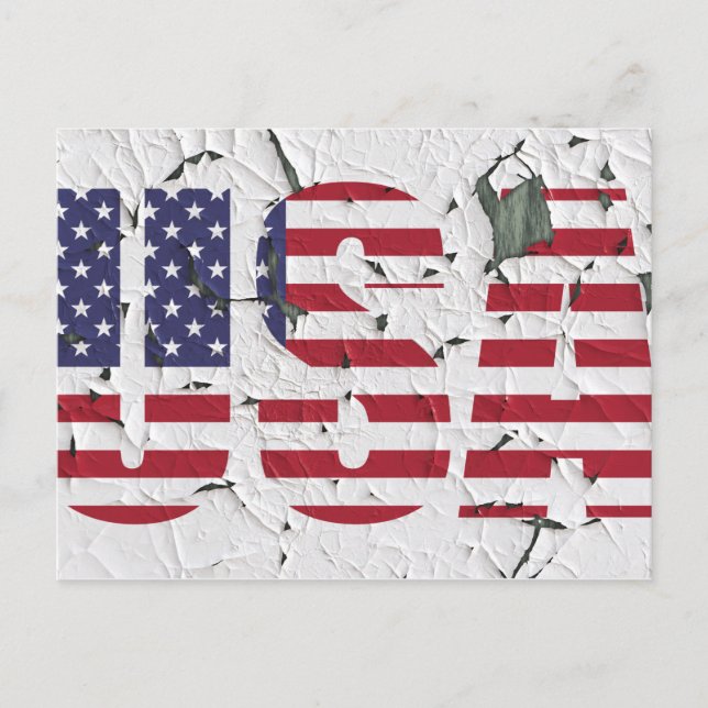 Stars och stripes USA Distress Stil Vykort (Framsida)