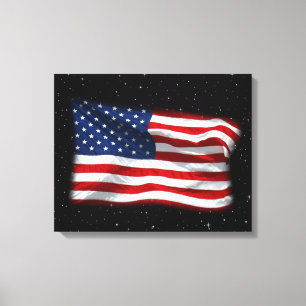 Stars och stripes USA Patriotic American Flagga Canvastryck