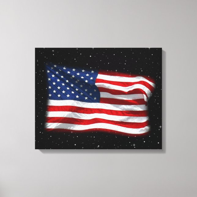 Stars och stripes USA Patriotic American Flagga Canvastryck (Framsida)