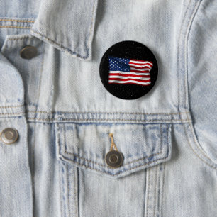 Stars och stripes USA Patriotic American Flagga Knapp