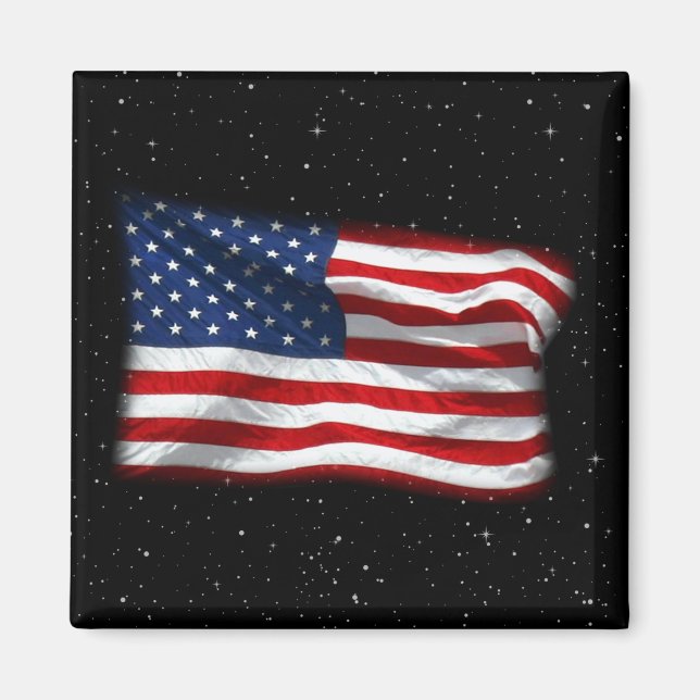 Stars och stripes USA Patriotic American Flagga Magnet (Framsidan)