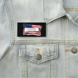Stars och stripes USA Patriotic American Flagga Namnbricka