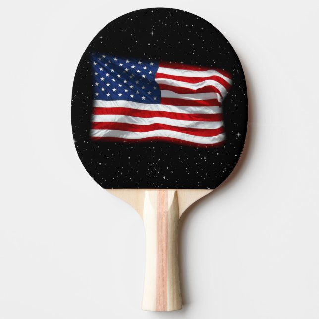 Stars och stripes USA Patriotic American Flagga Pingisracket (Framsidan)