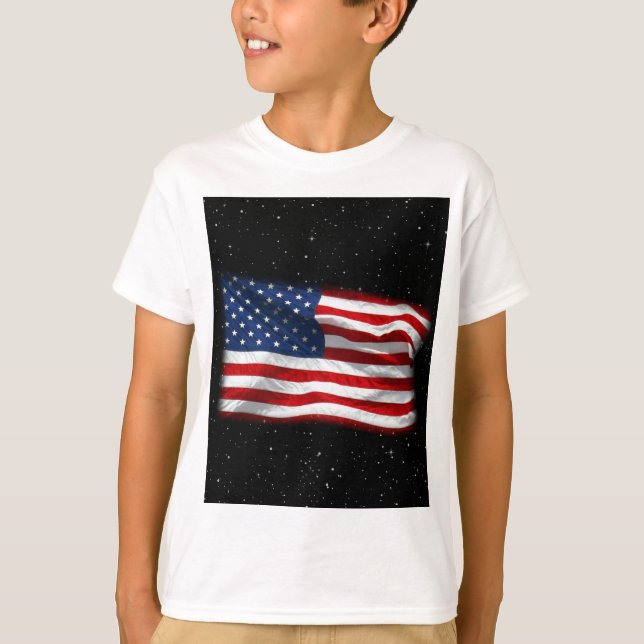 Stars och stripes USA Patriotic American Flagga T Shirt (Framsida)