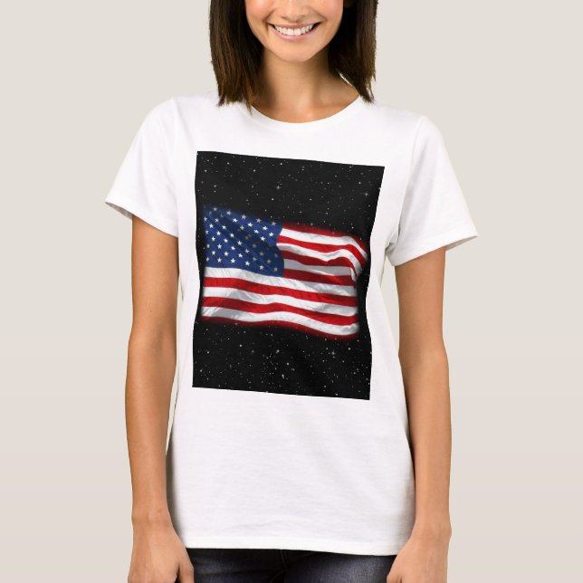 Stars och stripes USA Patriotic American Flagga T Shirt (Framsida)
