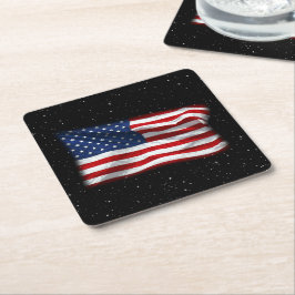 Stars och stripes USA Patriotic American Flagga Underlägg Papper Kvadrat