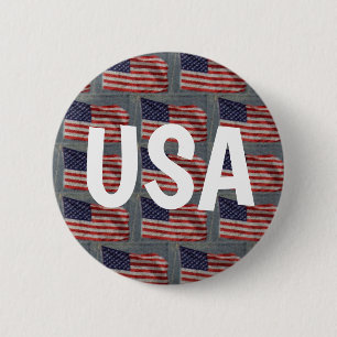 Stars och stripes USA Patriotic Flagga Knapp