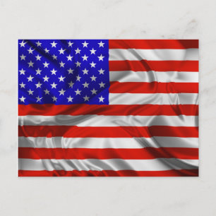 Stars och stripes Usa Silke Flagga vykort