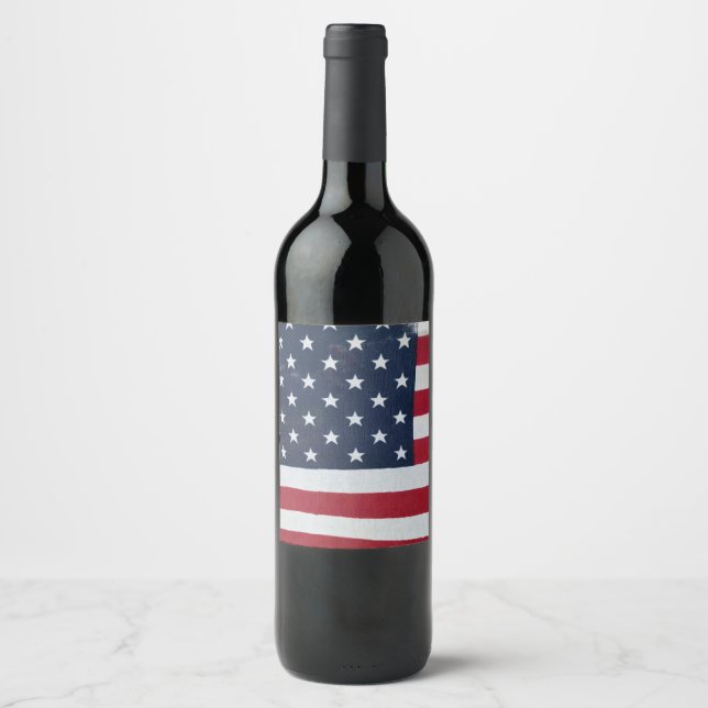 stars och stripes vinflaska etikett (Framsida)