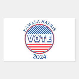 Stars och stripes Vote USA - Val Rektangulärt Klistermärke