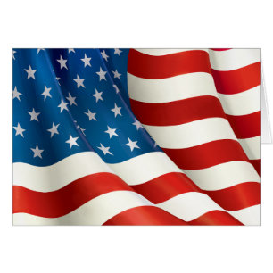 Stars och stripes Wave U.S. Flagga OBS Kort
