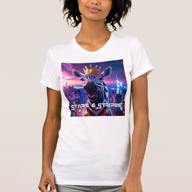 Stars och stripes Zebra Zanzibar T Shirt (Framsida)