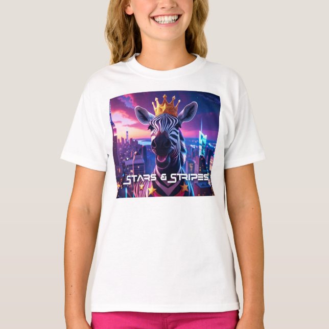 Stars och stripes Zebra Zanzibar T Shirt (Framsida)