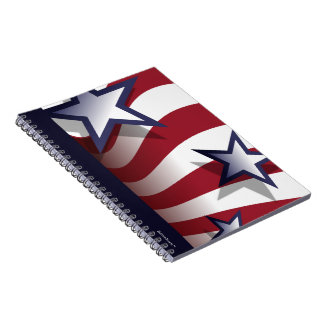 Stars och stripesanteckningsbok (anpassadet) anteckningsbok med spiral