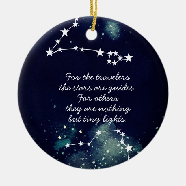 Stars och The Little Prince skräddarsydd namn Julgransprydnad Keramik (Framsidan)