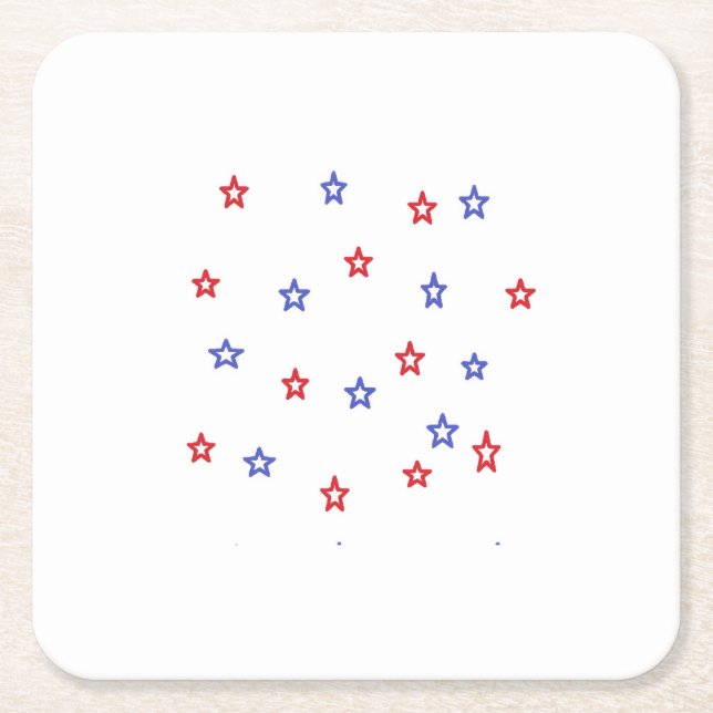 Stars Patriotiska Parti  Underlägg Papper Kvadrat (Framsidan)