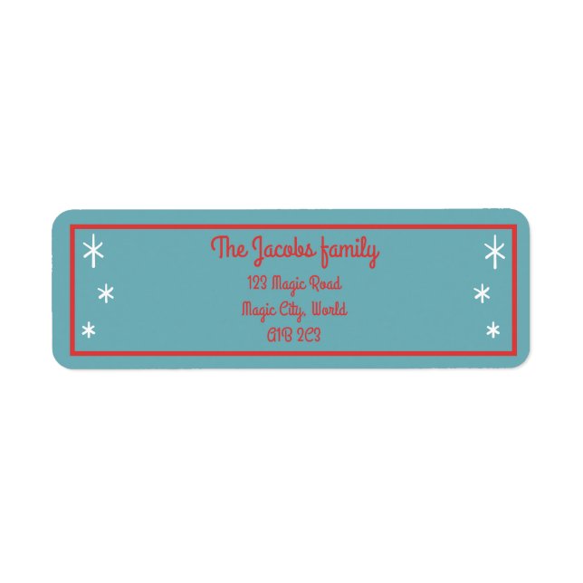 Stars Personlig Helgdag Returadressetikett Returadress Etikett (Framsidan)