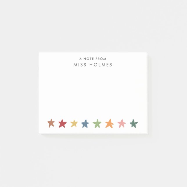 Stars Personlig Teacher Post-it Notes Block (Framsida)