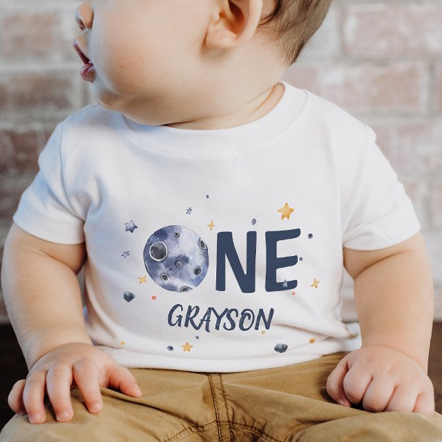 Stars Planet Boy 1st Birthday T Shirt (Stars Planet Boy 1st Birthday Baby T-Shirt)