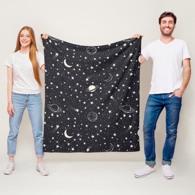 Stars & Planets Mönster Fleecefilt (På plats)