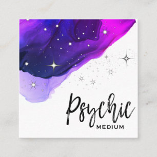 *~* Stars Psykiska medelvattenfärger Fyrkantigt Visitkort