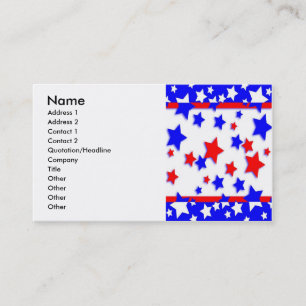 STARS & RAND AFFÄRSKORT RED, WHITE OCH BLUE VISITKORT