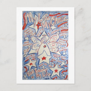 Stars & Rand Angel Postcard Vykort