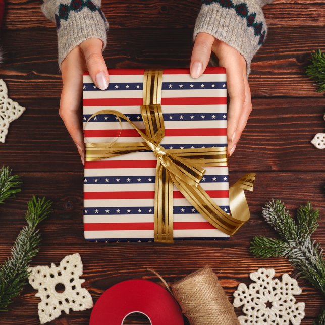 Stars Rand Art Presentpapper (stars stripes usa flag birthday packing gift wrap,gift wrapping paper,return gift wrap paper)