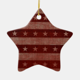 Stars & Rand Ceramic jul Ornament