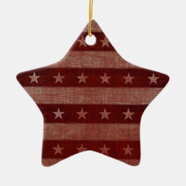 Stars & Rand Ceramic jul Ornament (Framsidan)