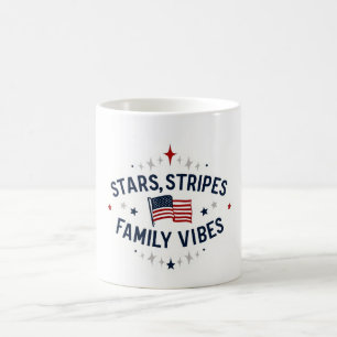 Stars Rand Family Vibes Patriotic Mugg USA
