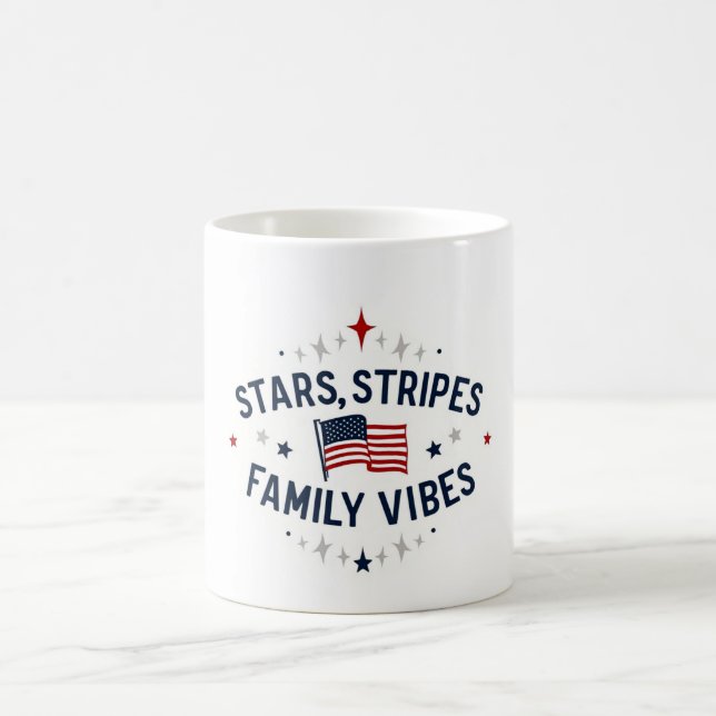 Stars Rand Family Vibes Patriotic Mugg USA (Center)