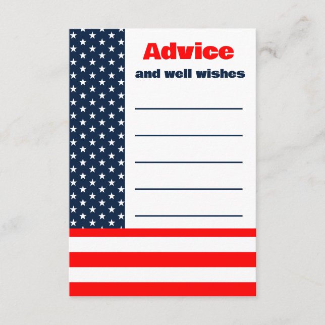 Stars & Rand Flagga 4:e juli-Möhippan Rådkort (Framsida)