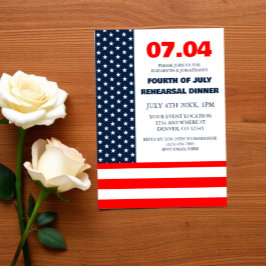 Stars & Rand Flagga 4:e juli Rehearsal Middag Inbjudningar
