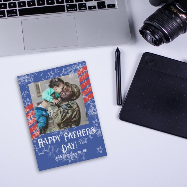 Stars & Rand militärfoto Fars dag Inbjudningar (Skapare uppladdad)