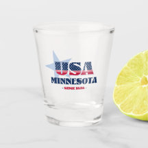 Stars, Rand och Minnesota 1858 Shot glass