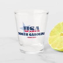 Stars, Rand och North Carolina 1789 Shot glass