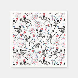 Stars, Rand och Skeletons—Patriotic Party Vibes Pappersservett