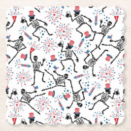 Stars, Rand och Skeletons—Patriotic Party Vibes Underlägg Papper