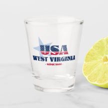 Stars, Rand och Väster Virginia 1863 Shot glass