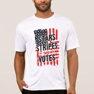 Stars, Rand och voteringar med amerikan flagga T Shirt