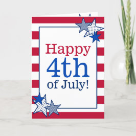 Stars Rand Patriotic 4:e juli Typografi Helgkort